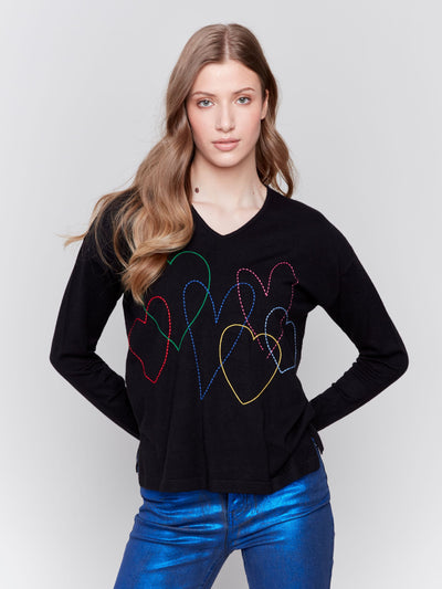 Charlie B. Embroidered Heart Sweater