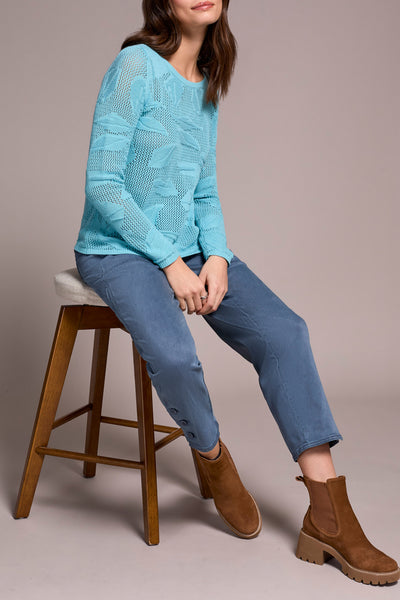 Tribal Boat Neck Sweater 2319O-576