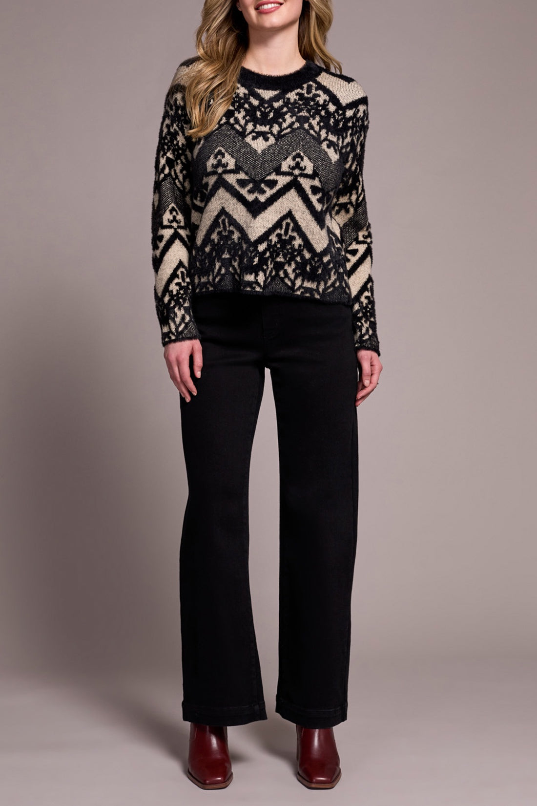 Tribal Crew Neck Cozy Sweater 2357O