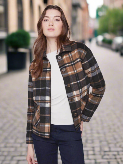 Charlie B Reversible Plaid Jacket C6185Y