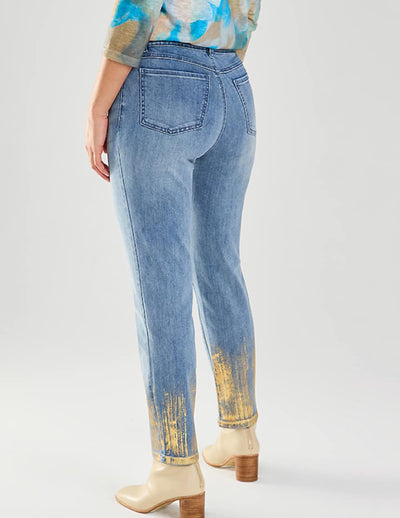 FDJ Gold Accented Pull On Jeans