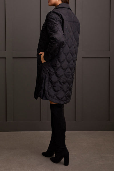 Tribal Long Quilted Button Front Jacket