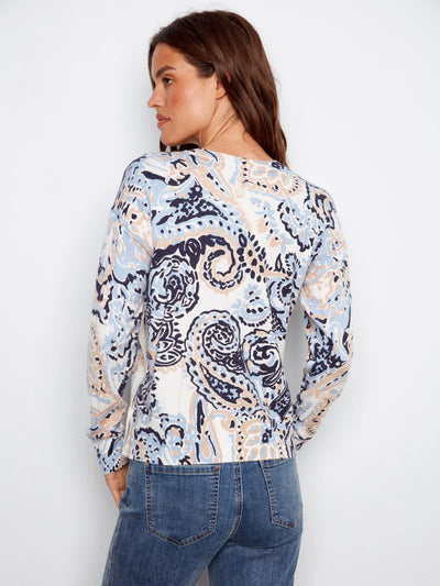 Charlie B Button Detail Sweater C2668PR