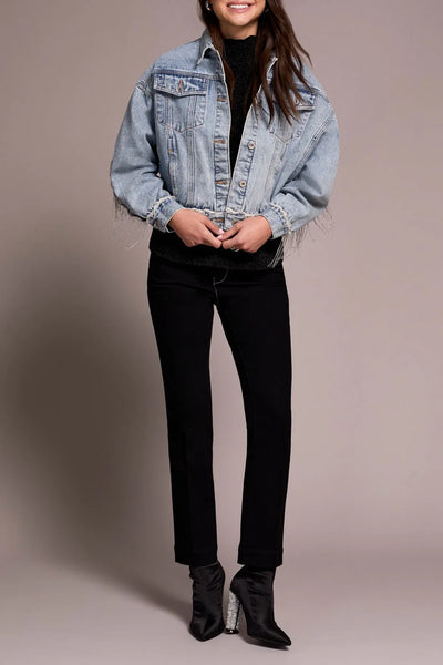 Tribal Chain fringe Jean Jacket 6021O-5080