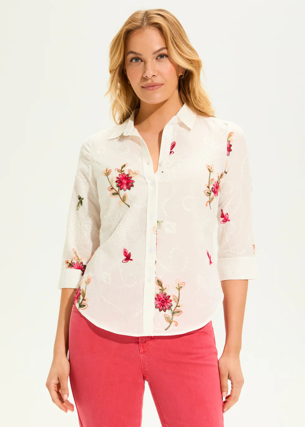 French dressing embroidered voile shirt 7443288