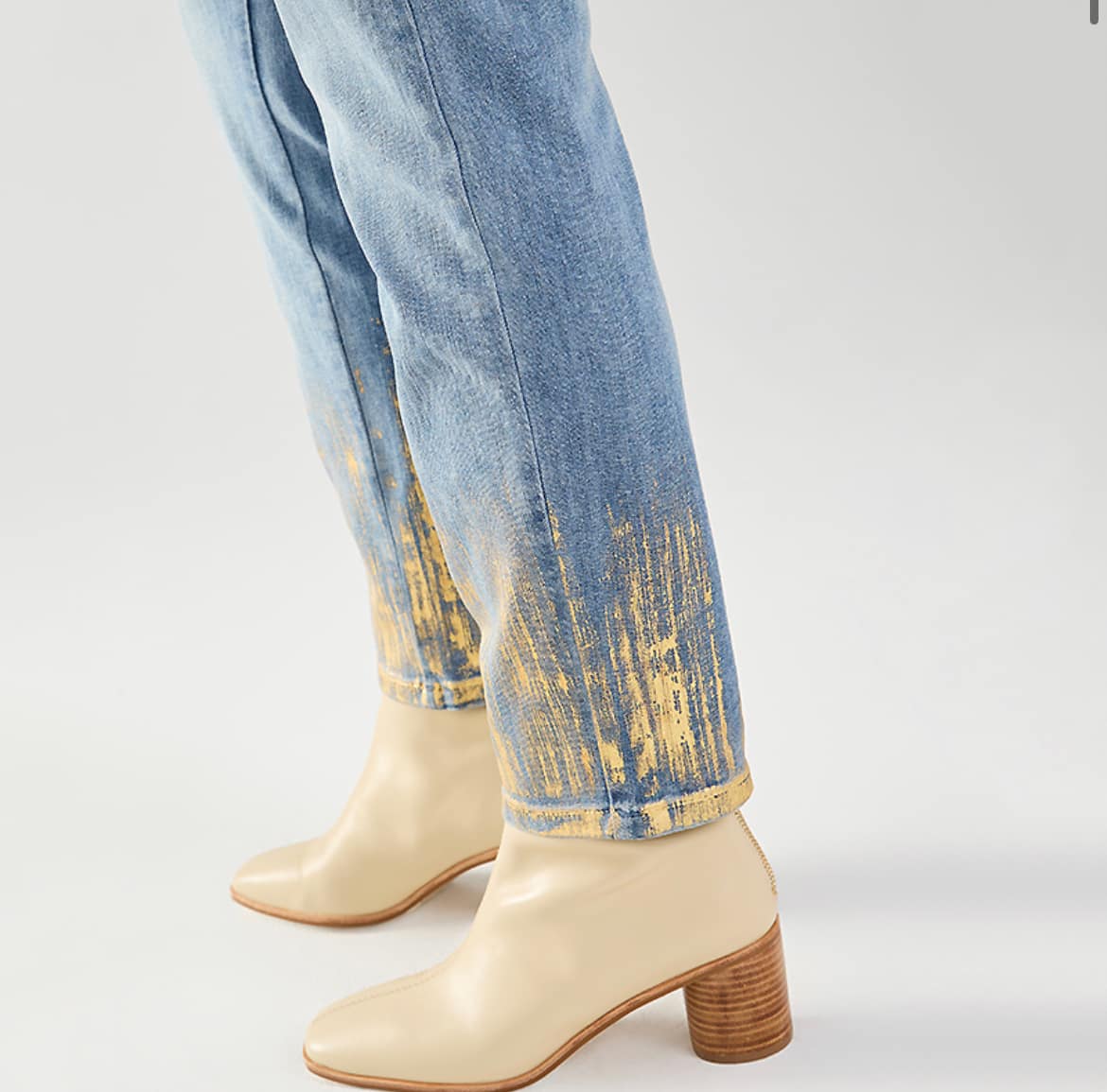 FDJ Gold Accented Pull On Jeans