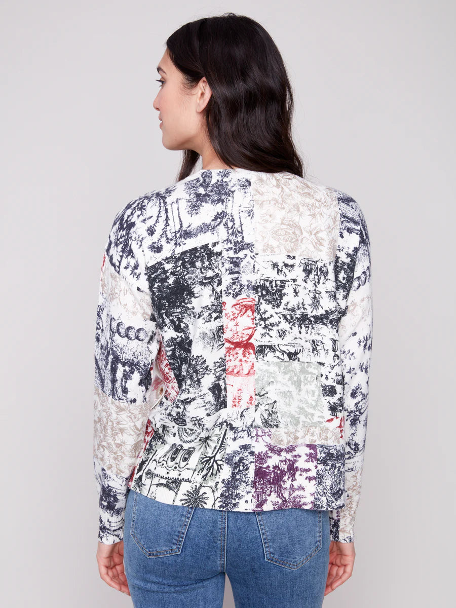 Charlie B Button Detail Sweater C2668PR