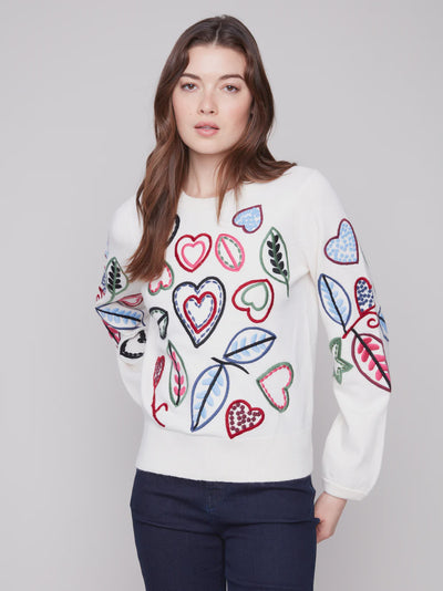 Charlie B Embroidered Sweater C2894