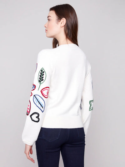 Charlie B Embroidered Sweater C2894
