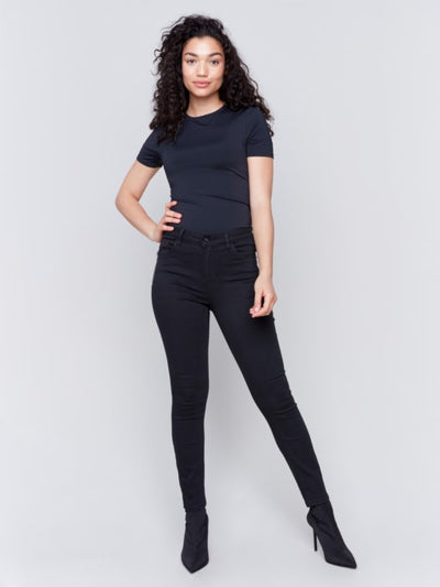 Charlie B. Skinny Twill Pants (Black)