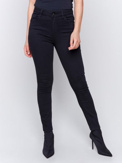 Charlie B. Skinny Twill Pants (Black)