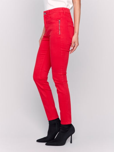 Charlie B. Skinny Twill Pants (Red)