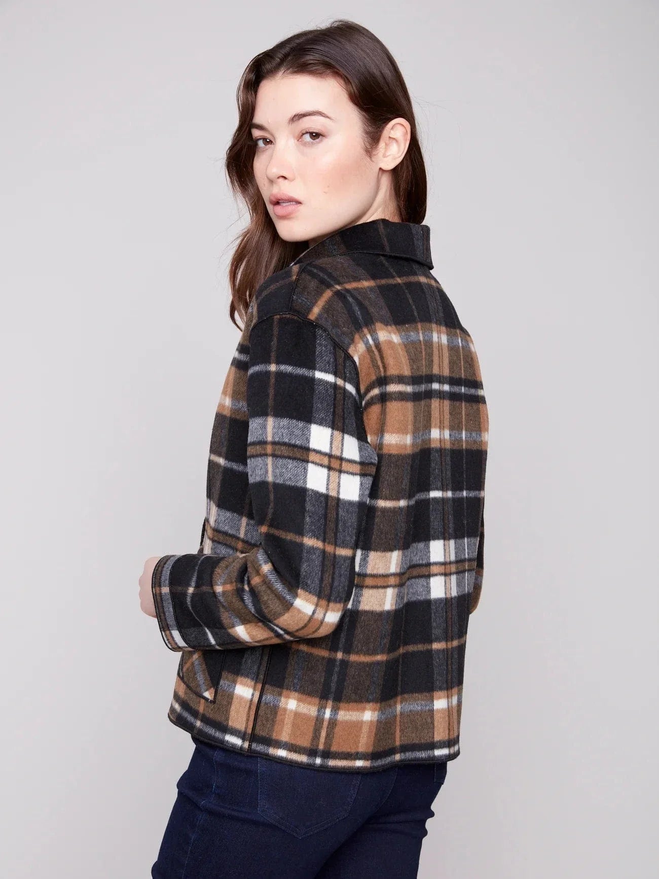 Charlie B Reversible Plaid Jacket C6185Y