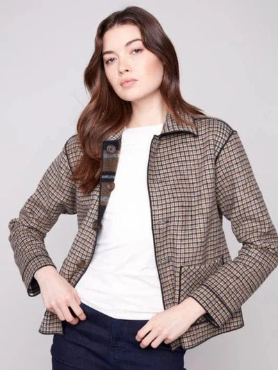 Charlie B Reversible Plaid Jacket C6185Y