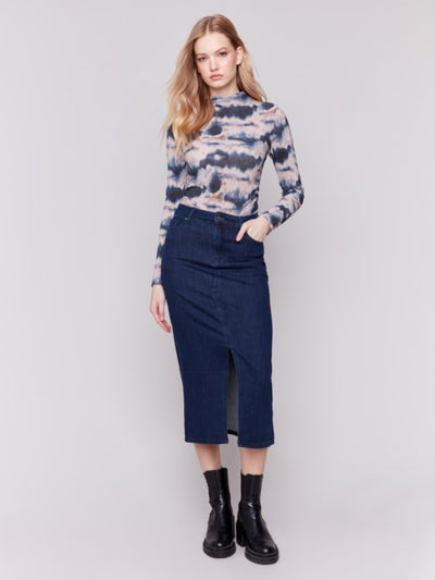 Charlie B. Long Denim Skirt