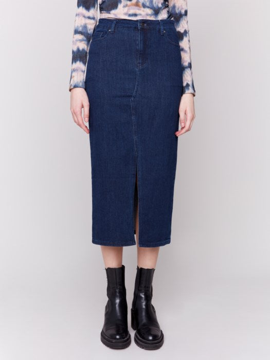 Charlie B. Long Denim Skirt