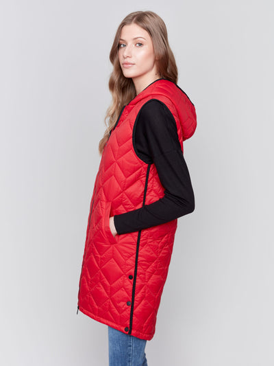 Charlie B. Long Quilted Red Vest