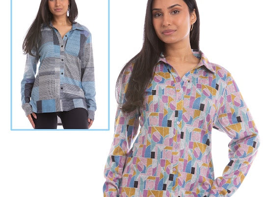 Nulook button front top 46831