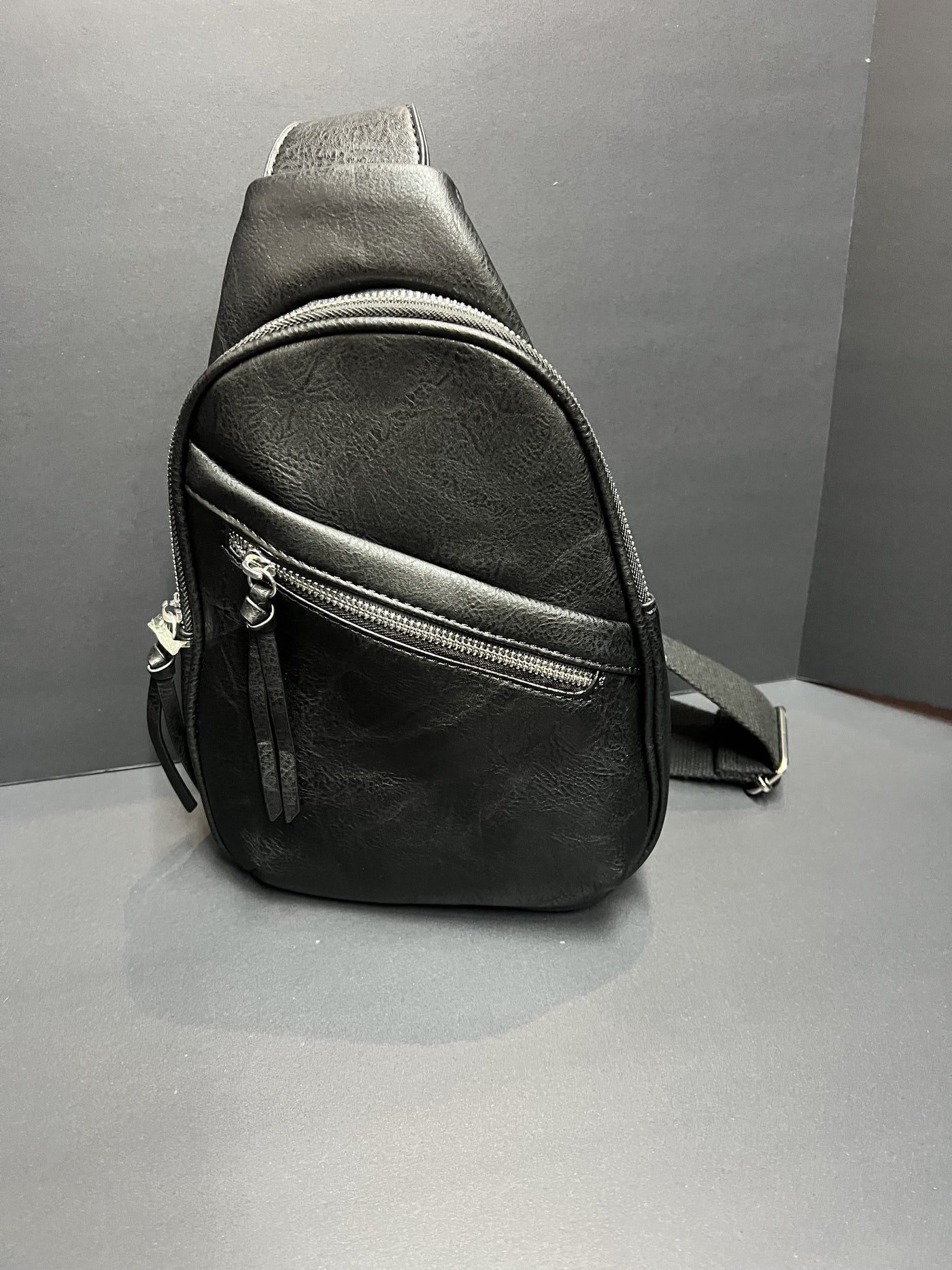 HBF Diagonal Zip Sling Bag ME-007-M