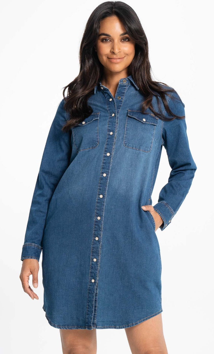 lois Gianna long sleeve shirt dress 2091