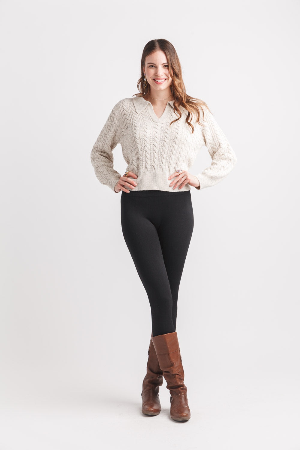 Papillon cropped knit sweater ST-19217