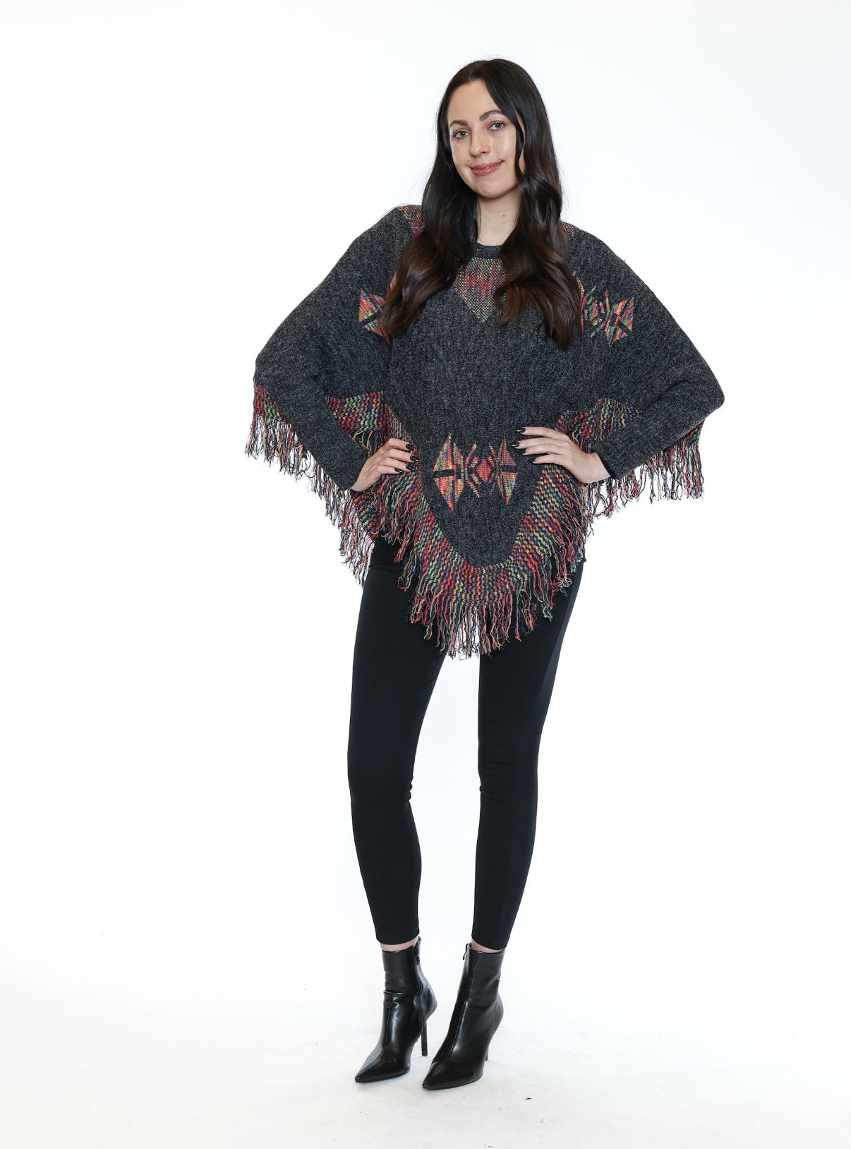 One size fun poncho with sleeves T4677