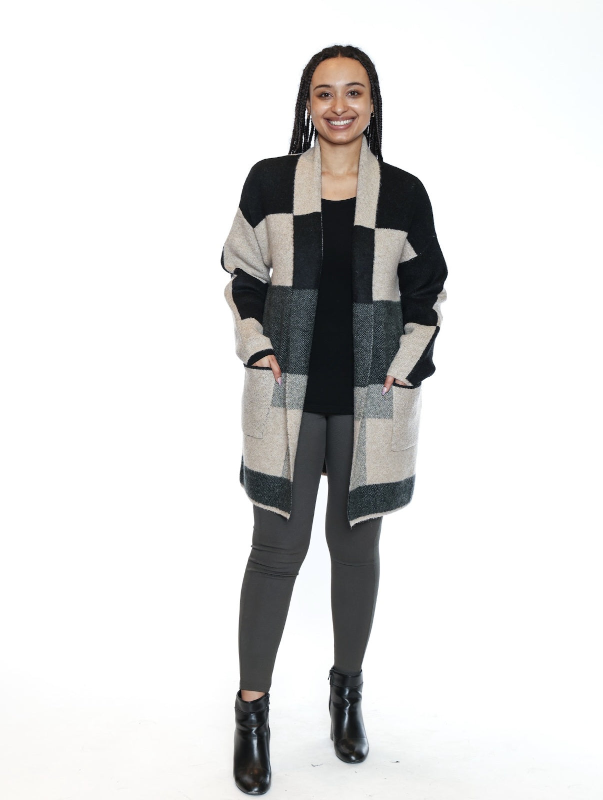 Papa open sweater with pockets  CR5811