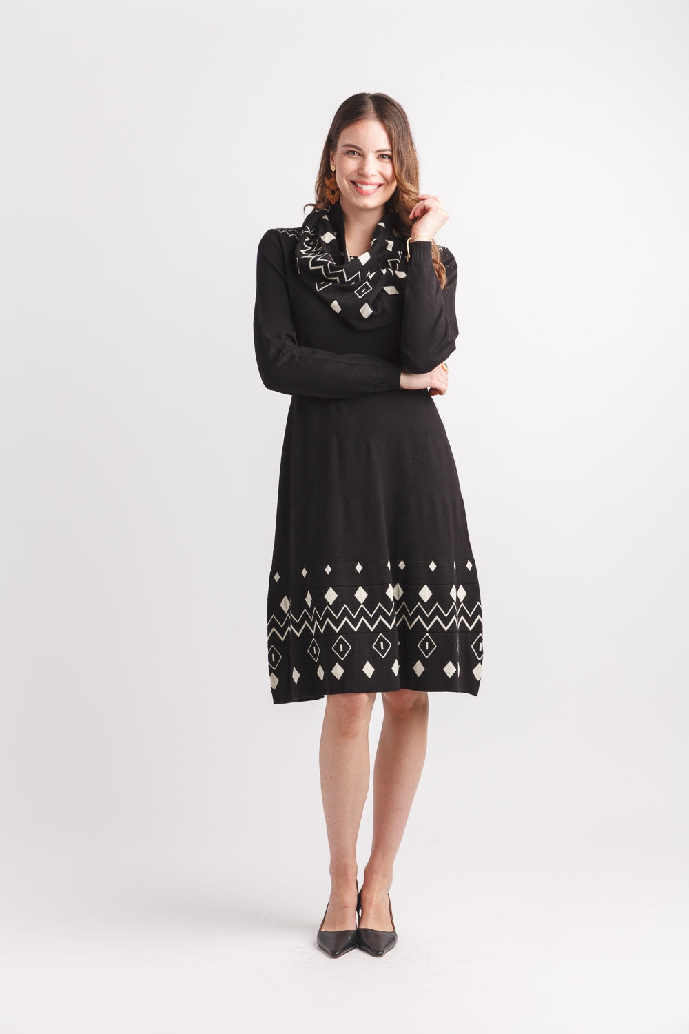 Papillon fairisle sweater dress SD-19413