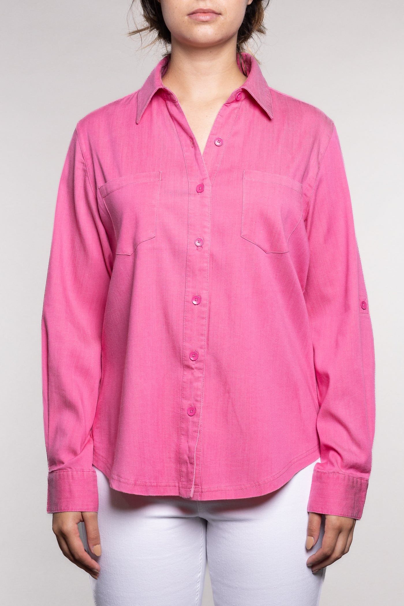 Pink Long Sleeve Blouse