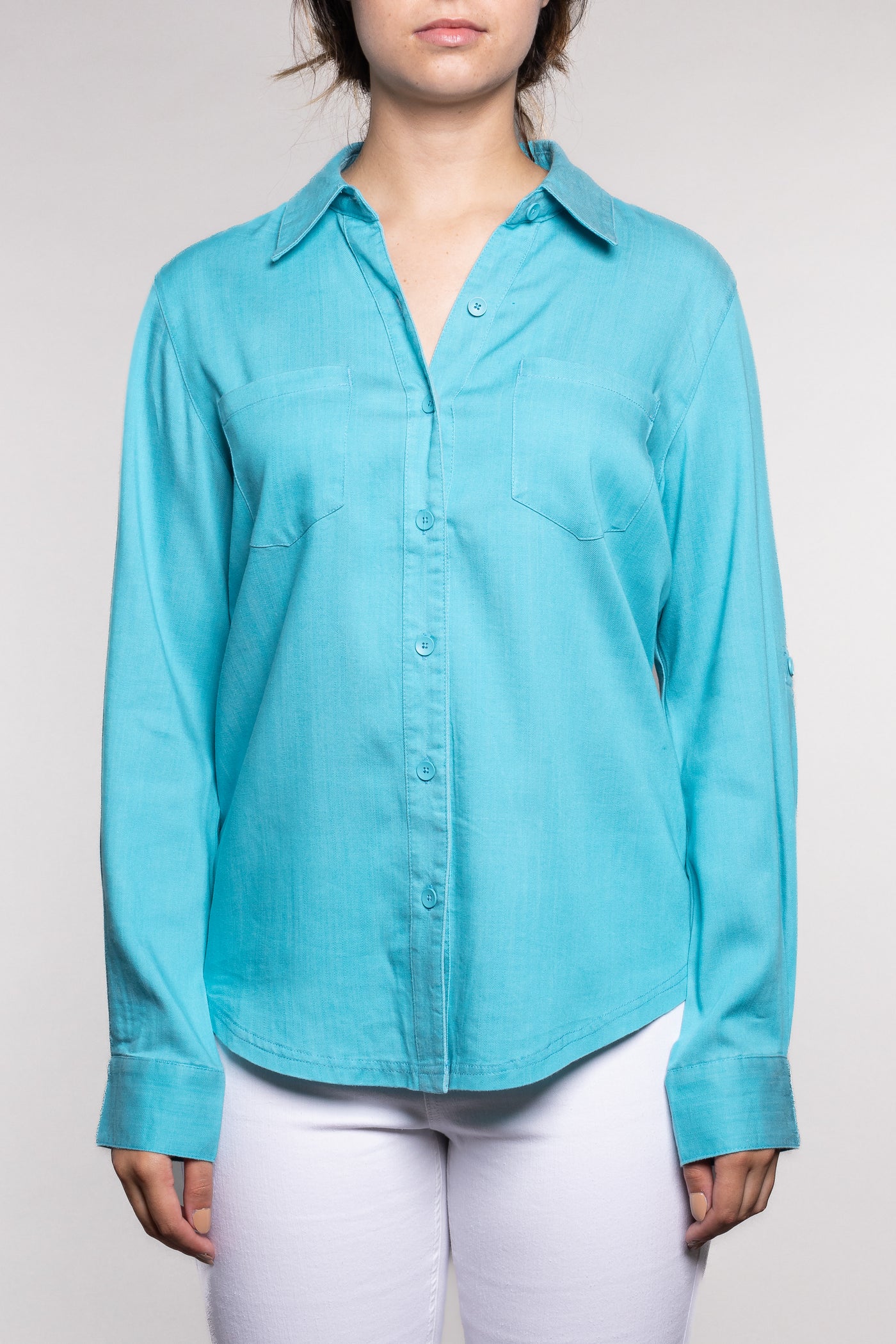 Turquoise Long Sleeve Blouse