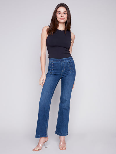 Pull On Flare Leg Jeans