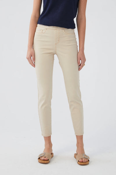 French Dressing Pull-On Ankle Pant Oyster Shell