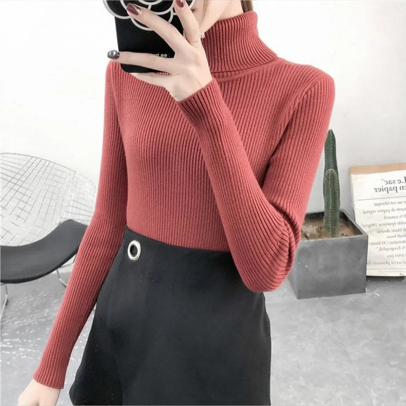 Ribbed Turtleneck (Salmon)