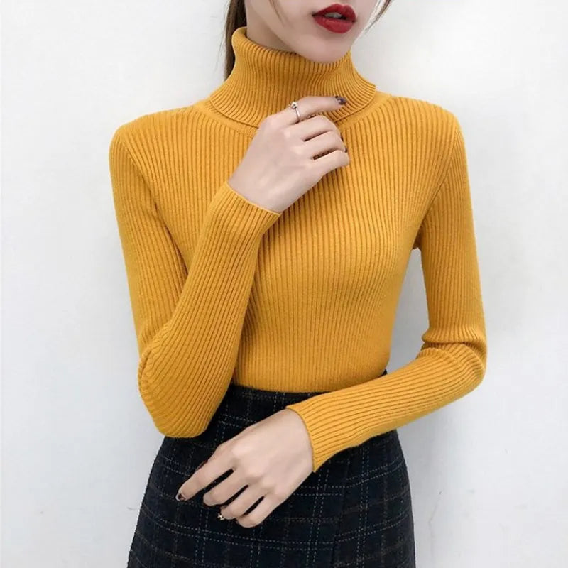 Ribbed Turtleneck (Yellow)