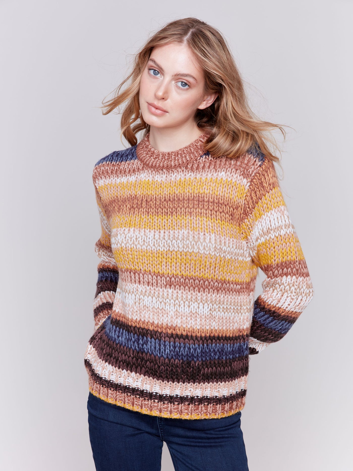 Charlie B. Amber Striped Sweater