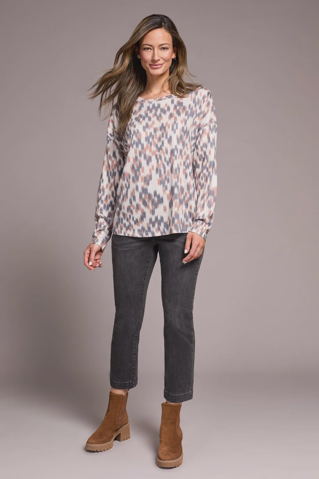 Tribal Soft Crew Neck Top 6014O-4214